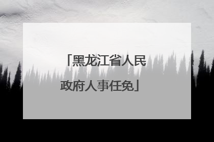 黑龙江省人民政府人事任免