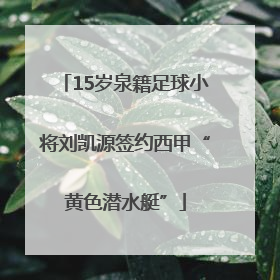 15岁泉籍足球小将刘凯源签约西甲“黄色潜水艇”