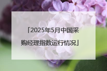 2025年5月中国采购经理指数运行情况