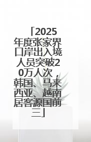 2025年度张家界口岸出入境人员突破20万人次，韩国、马来西亚、越南居客源国前三