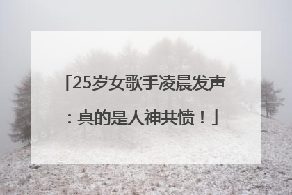 25岁女歌手凌晨发声：真的是人神共愤！