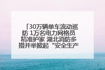 30万辆单车流动巡防 1万名电力网格员精准护家 湖北消防多措并举掀起“安全生产月”宣传热潮