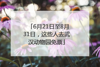 6月21日至8月31日，这些人去武汉动物园免票
