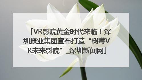 VR影院黄金时代来临！深圳报业集团宣布打造“树莓VR未来影院”_深圳新闻网
